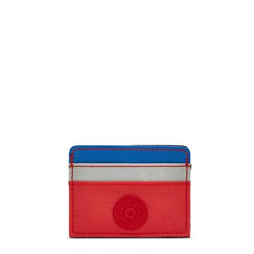 Kipling Cardy Card Holder Bags Blue Red Block | AU 2053NW